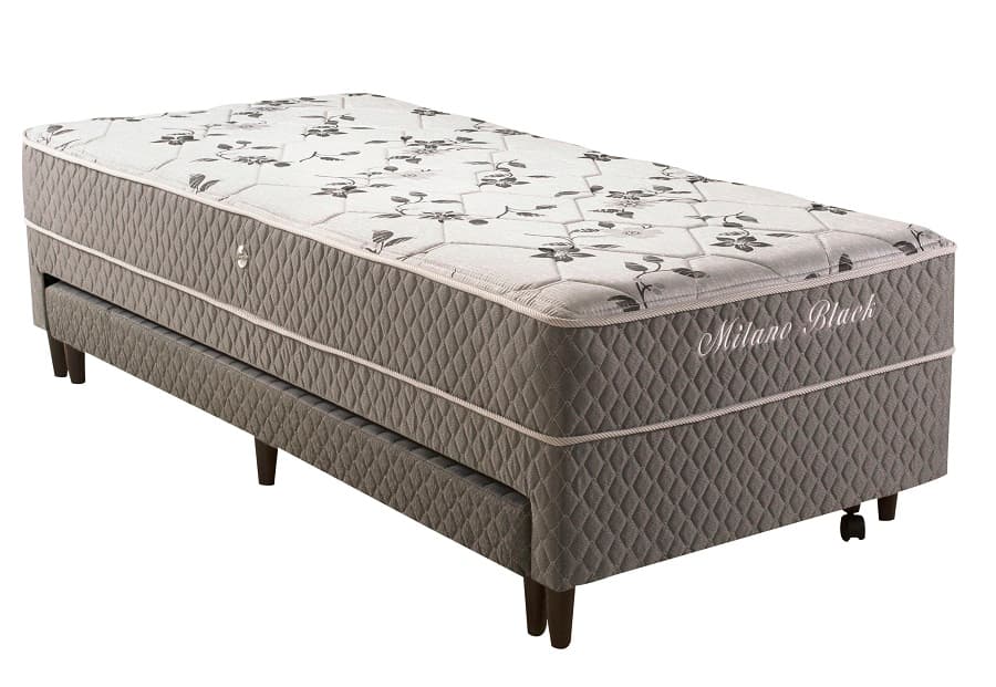 Cama Box Solteiro Herval Conjugado Milano Black